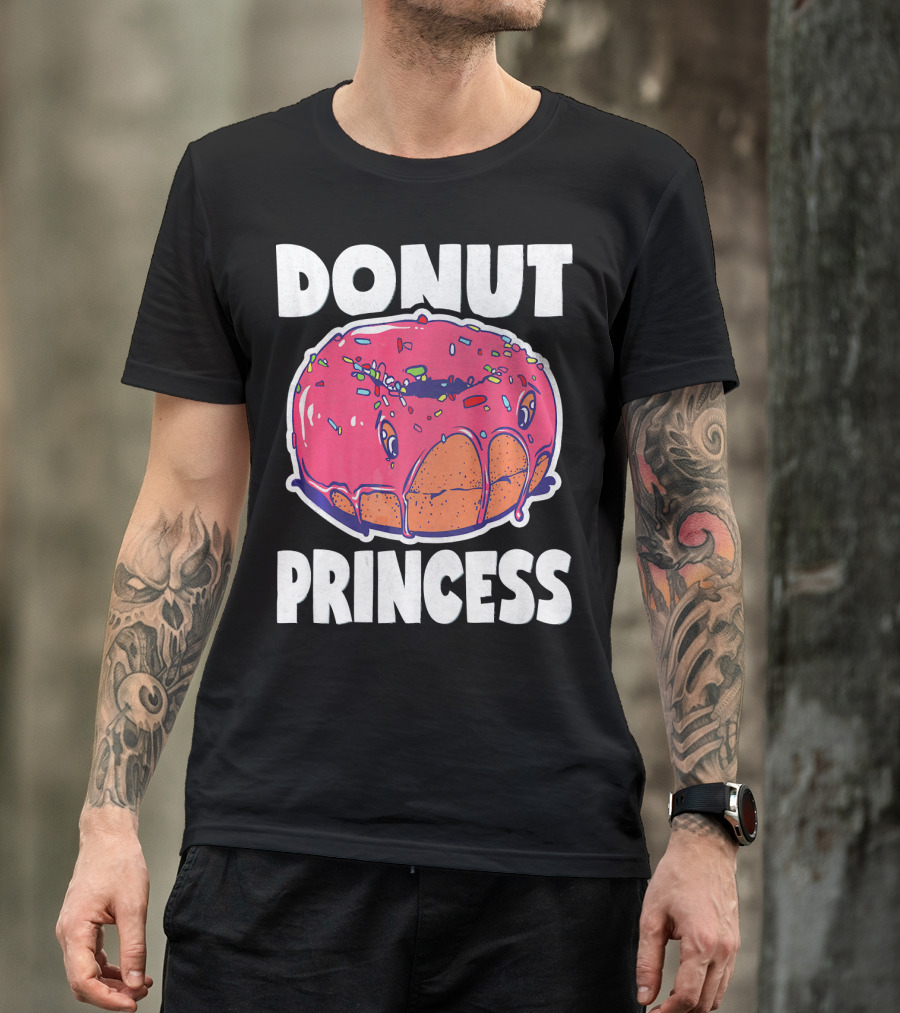 Donut Princess Vintage Baked Fried Cake Pink Sprinkles Fun T-Shirt