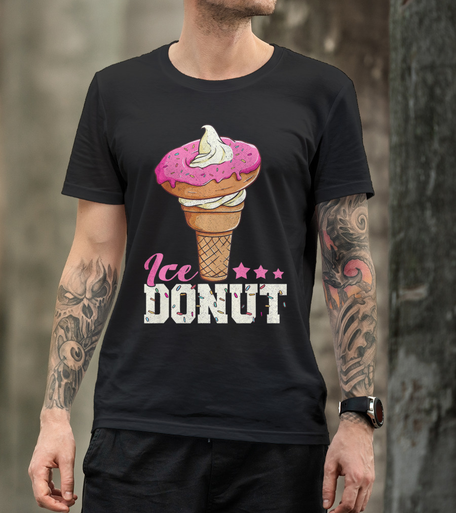Ice Donut Funny Ice Cream Donut Summer T-Shirt