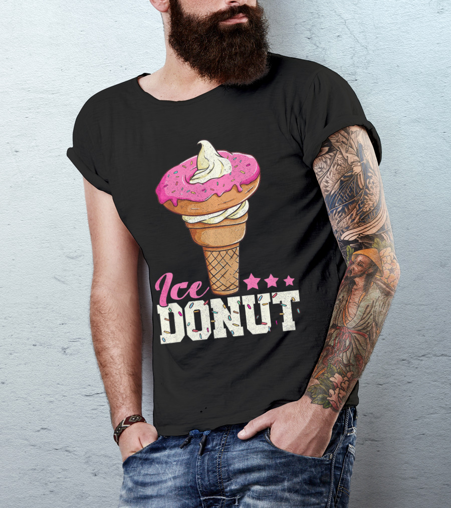 Ice Donut Funny Ice Cream Donut Summer T-Shirt