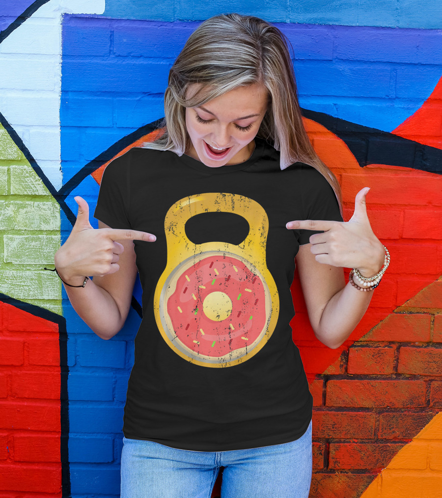 Funny Fitness Donut Kettlebell Doughnut T-Shirt