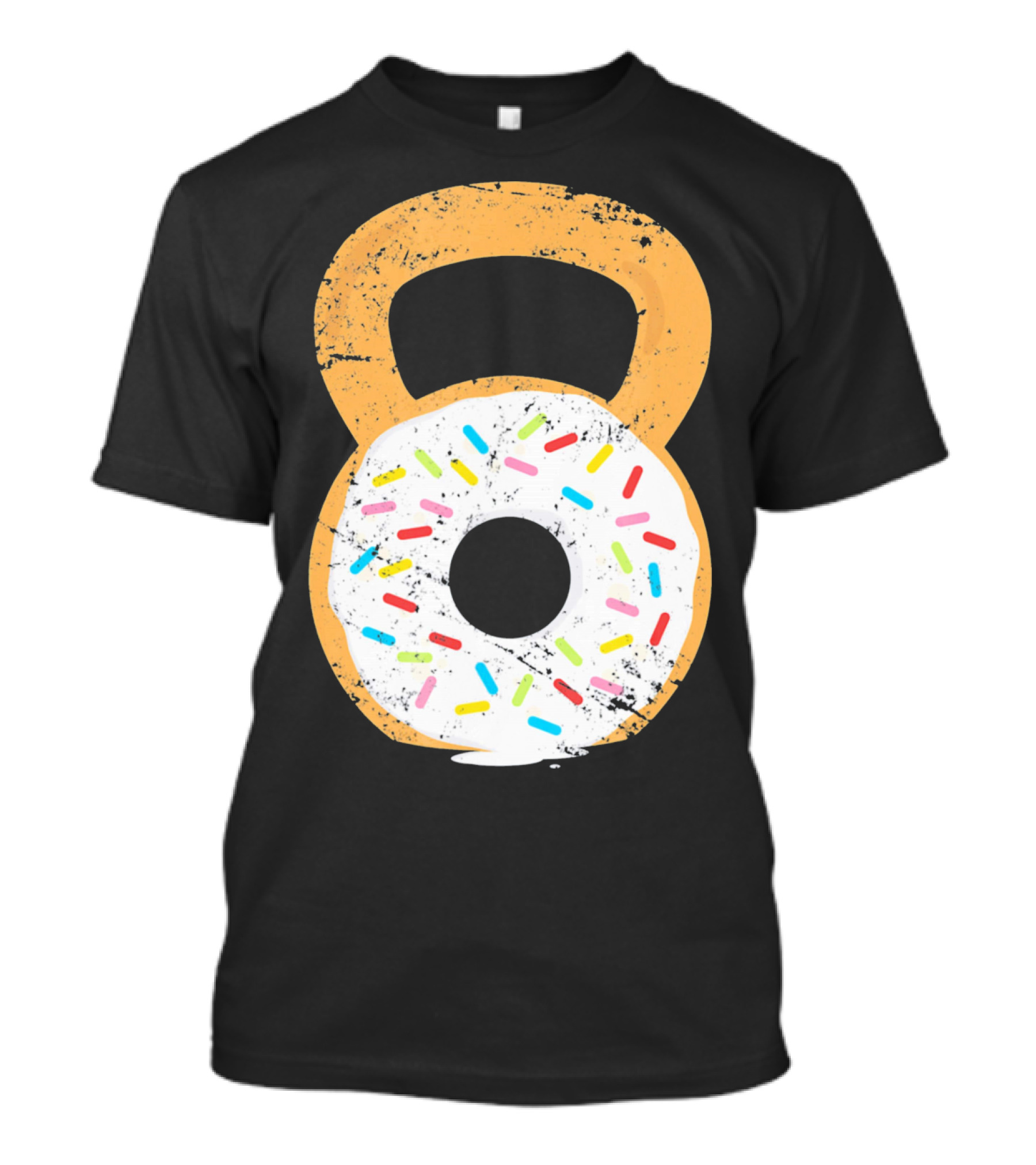 Kettlebell Doughnut With Sprinkles Fitness Humor T-Shirt