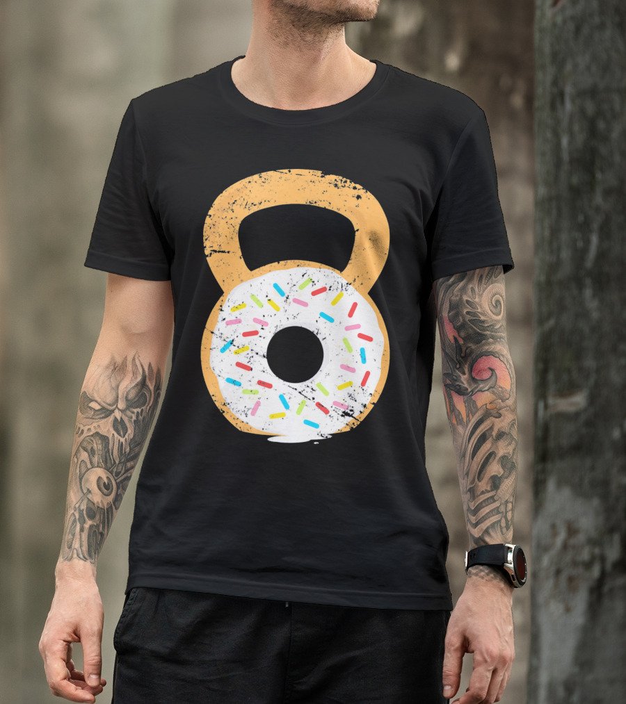 Kettlebell Doughnut With Sprinkles Fitness Humor T-Shirt