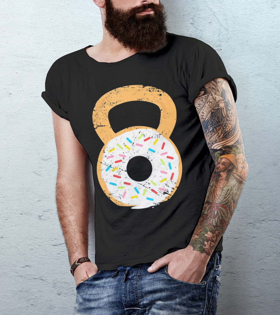 Kettlebell Doughnut With Sprinkles Fitness Humor T-Shirt