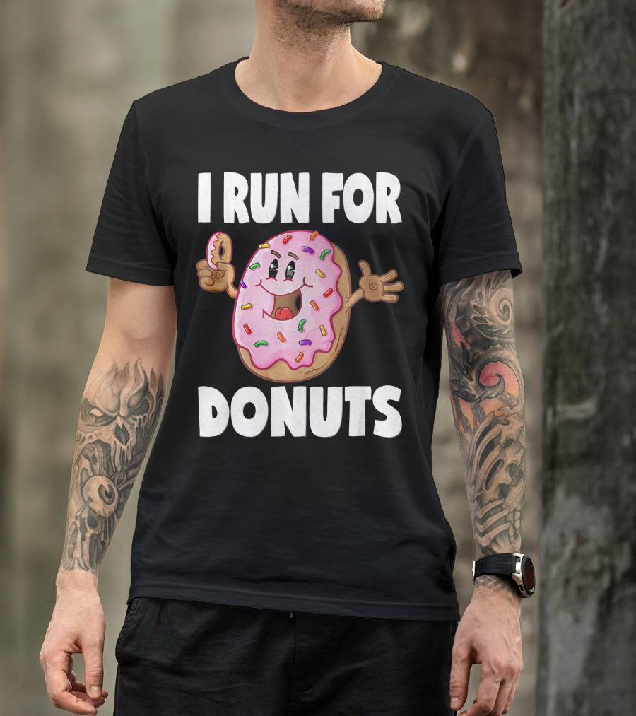I Run For Donuts Funny Vintage Sprinkled Donut Run T-Shirt