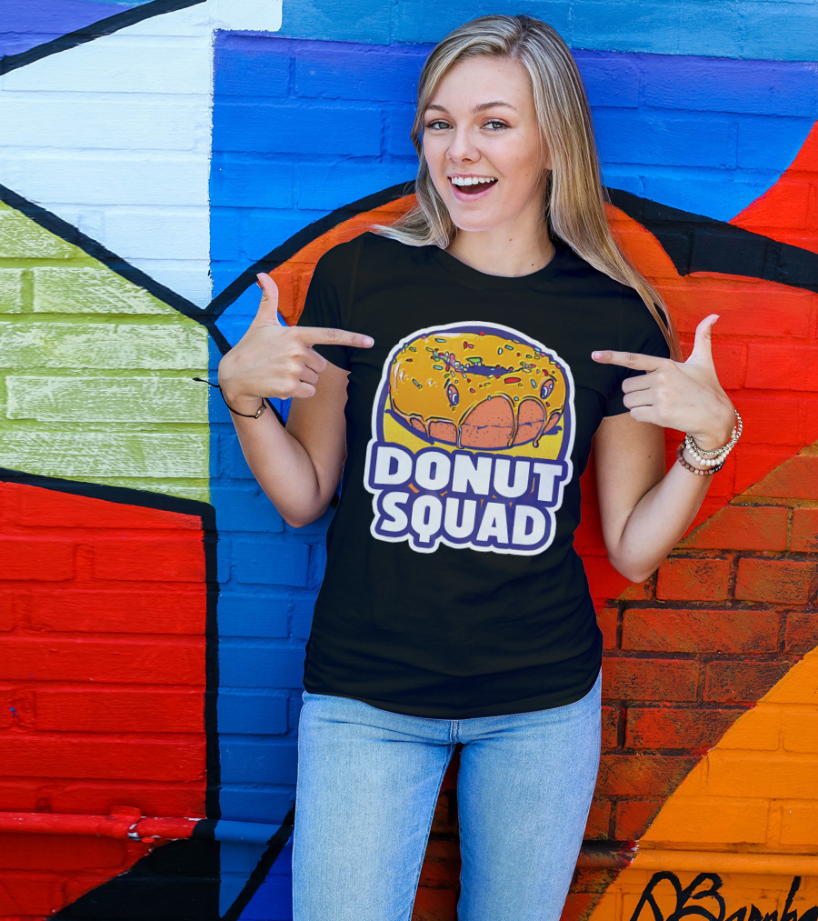 Donut Squad Retro Superhero Baked Fried Colorful Sprinkles T-Shirt