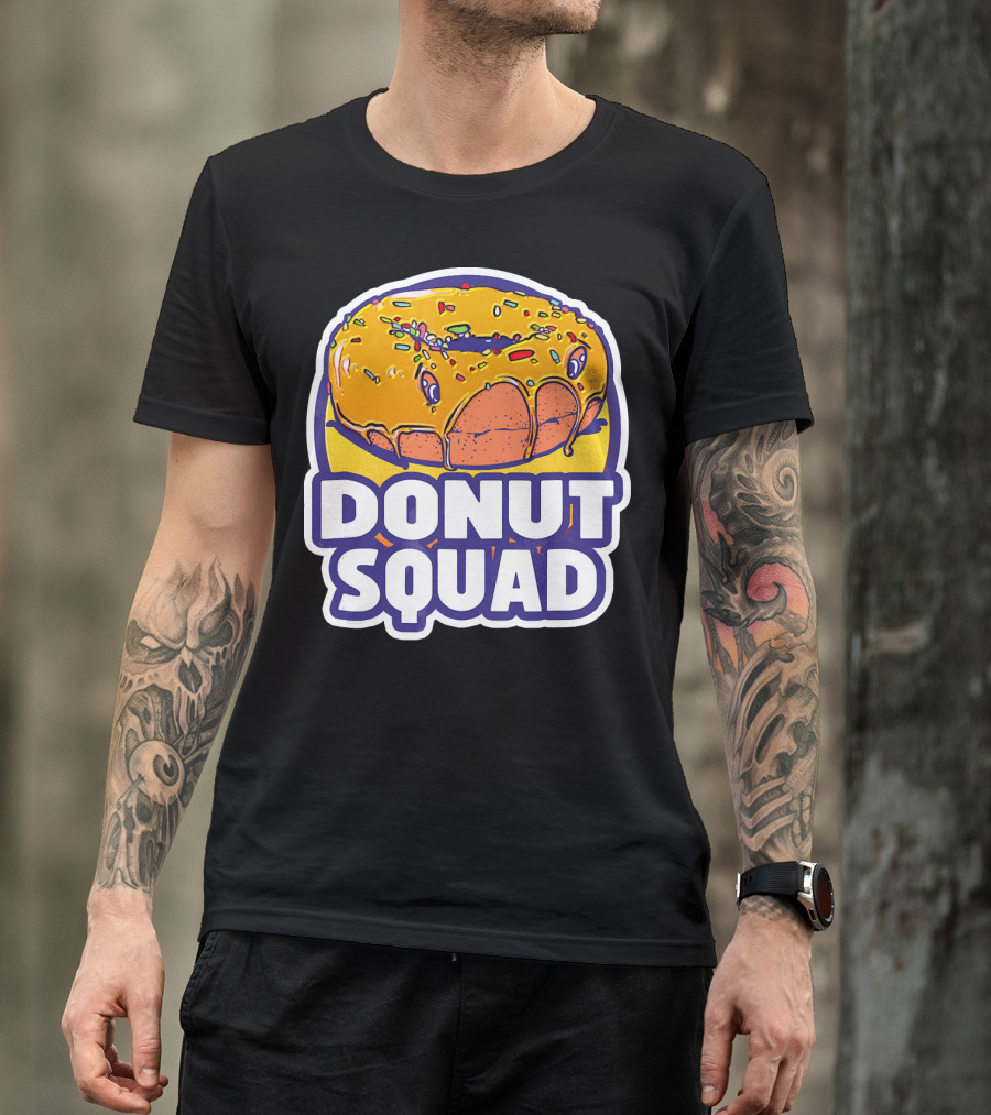 Donut Squad Retro Superhero Baked Fried Colorful Sprinkles T-Shirt