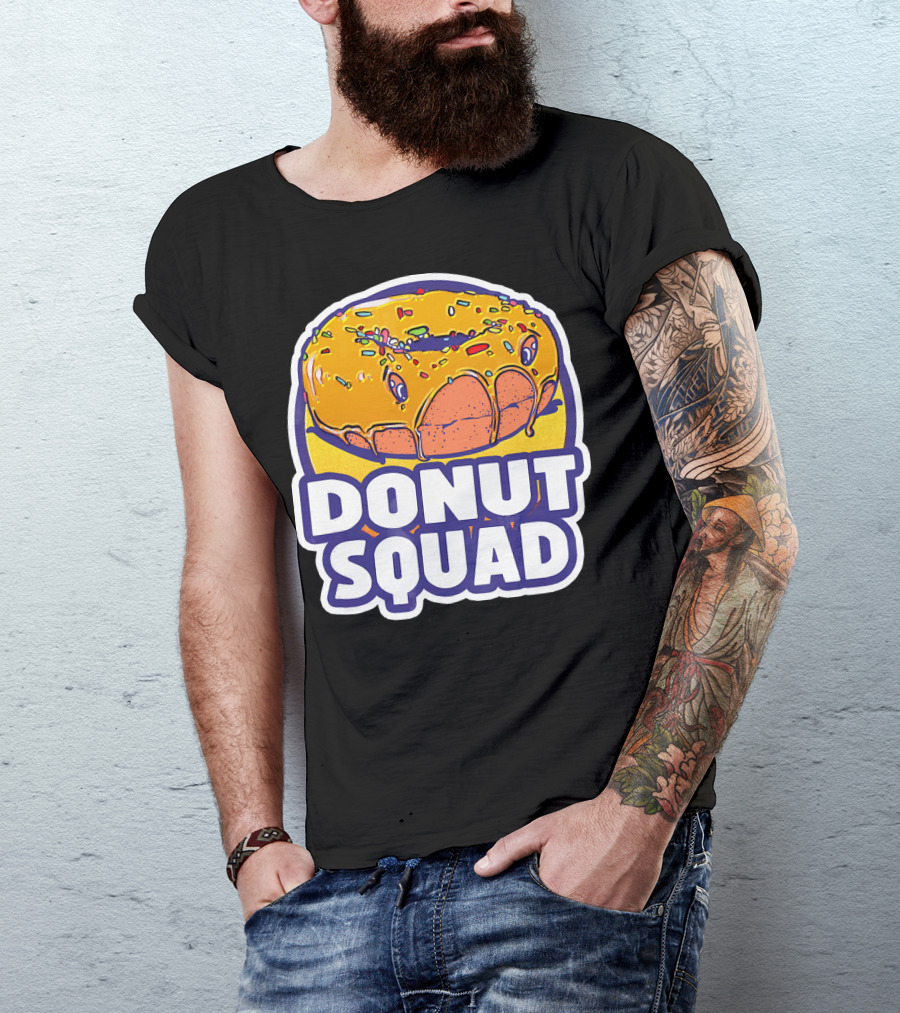 Donut Squad Retro Superhero Baked Fried Colorful Sprinkles T-Shirt