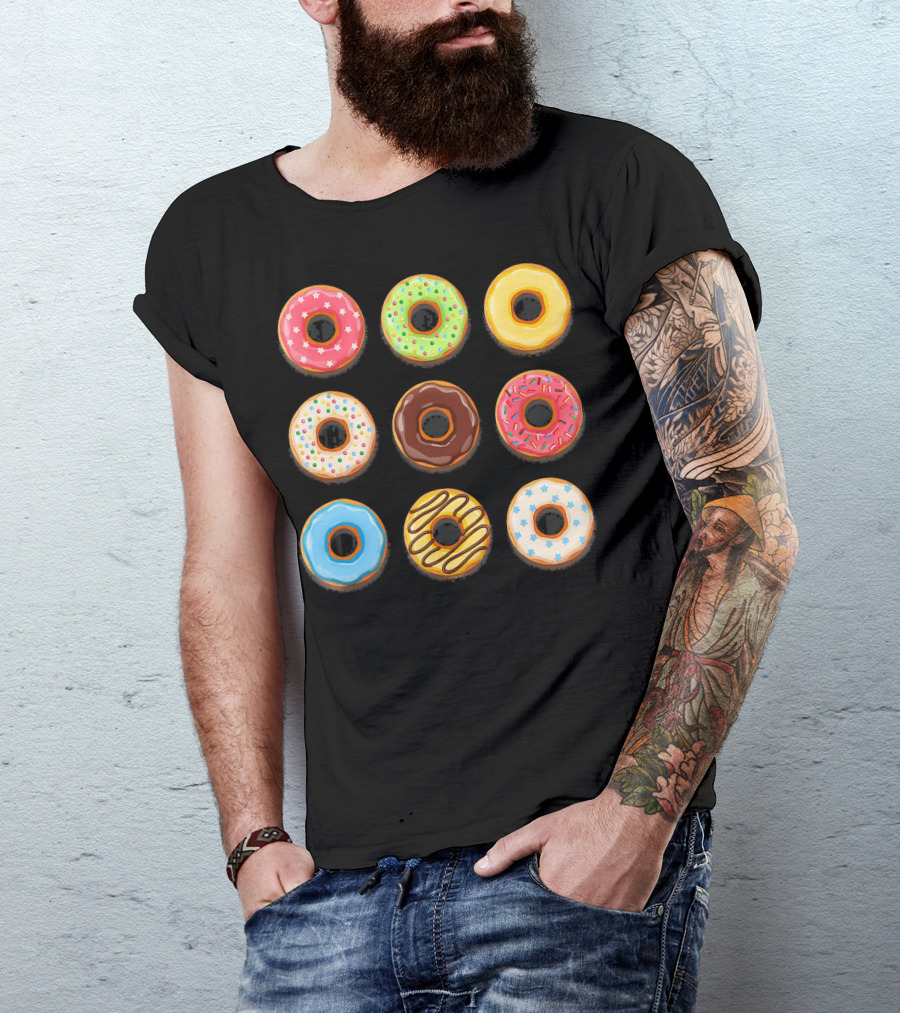 Donuts Sweet Mom Teens Girls Colorful T-Shirt