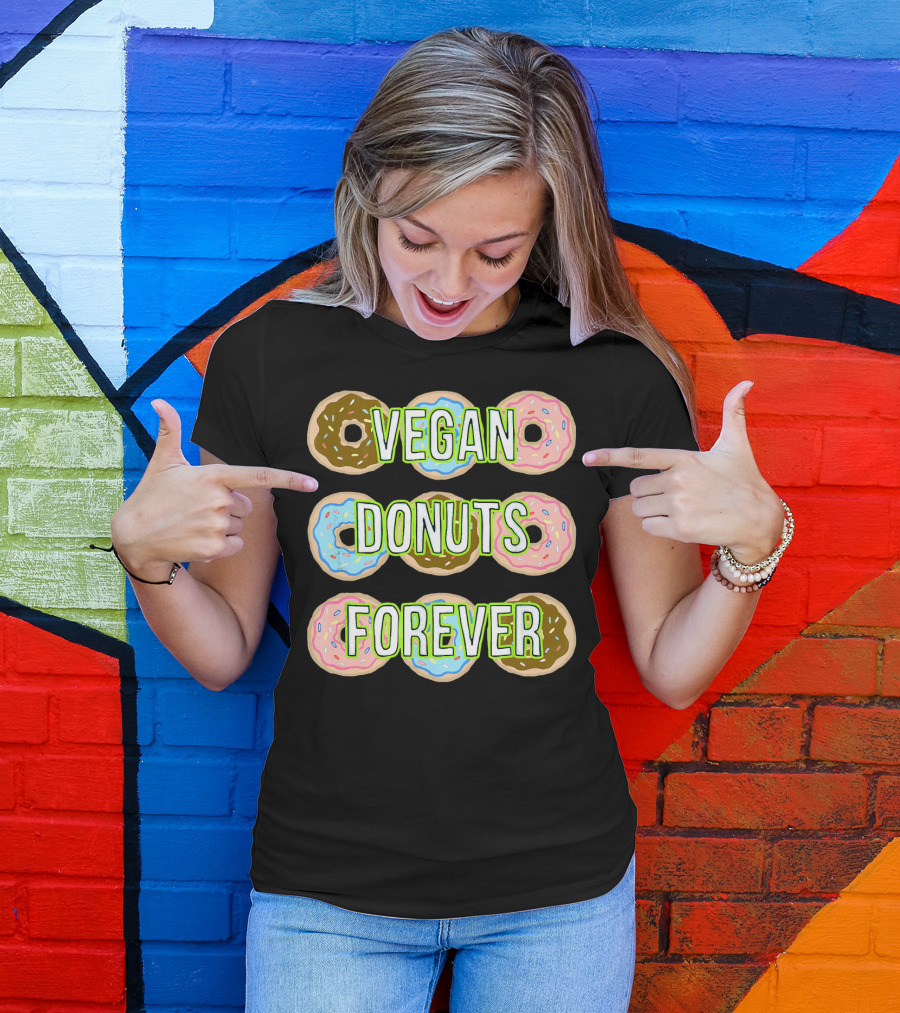 Vegan Donuts Forever Sprinkles Doughnut T-Shirt