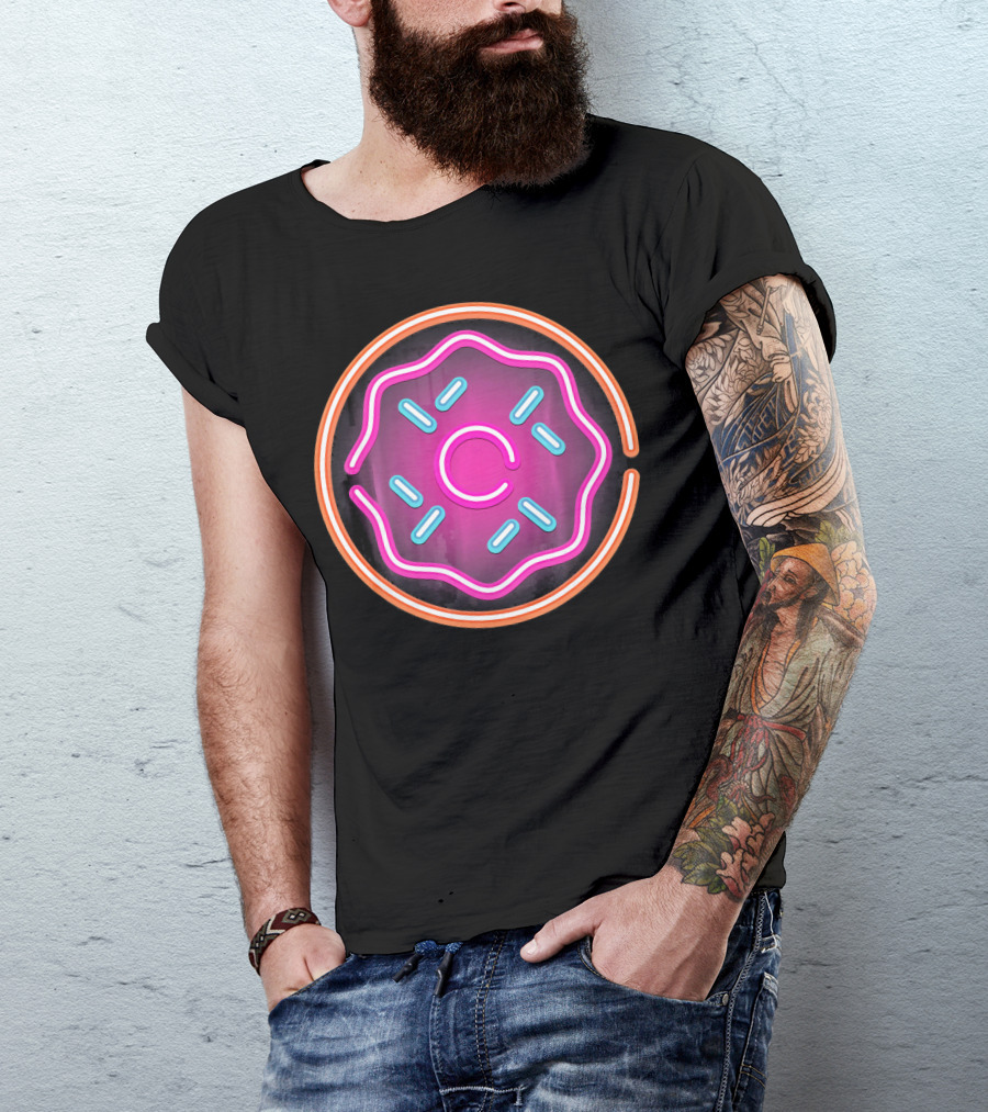 Retro Neon Doughnut Food Sign For Donut Lover T-Shirt