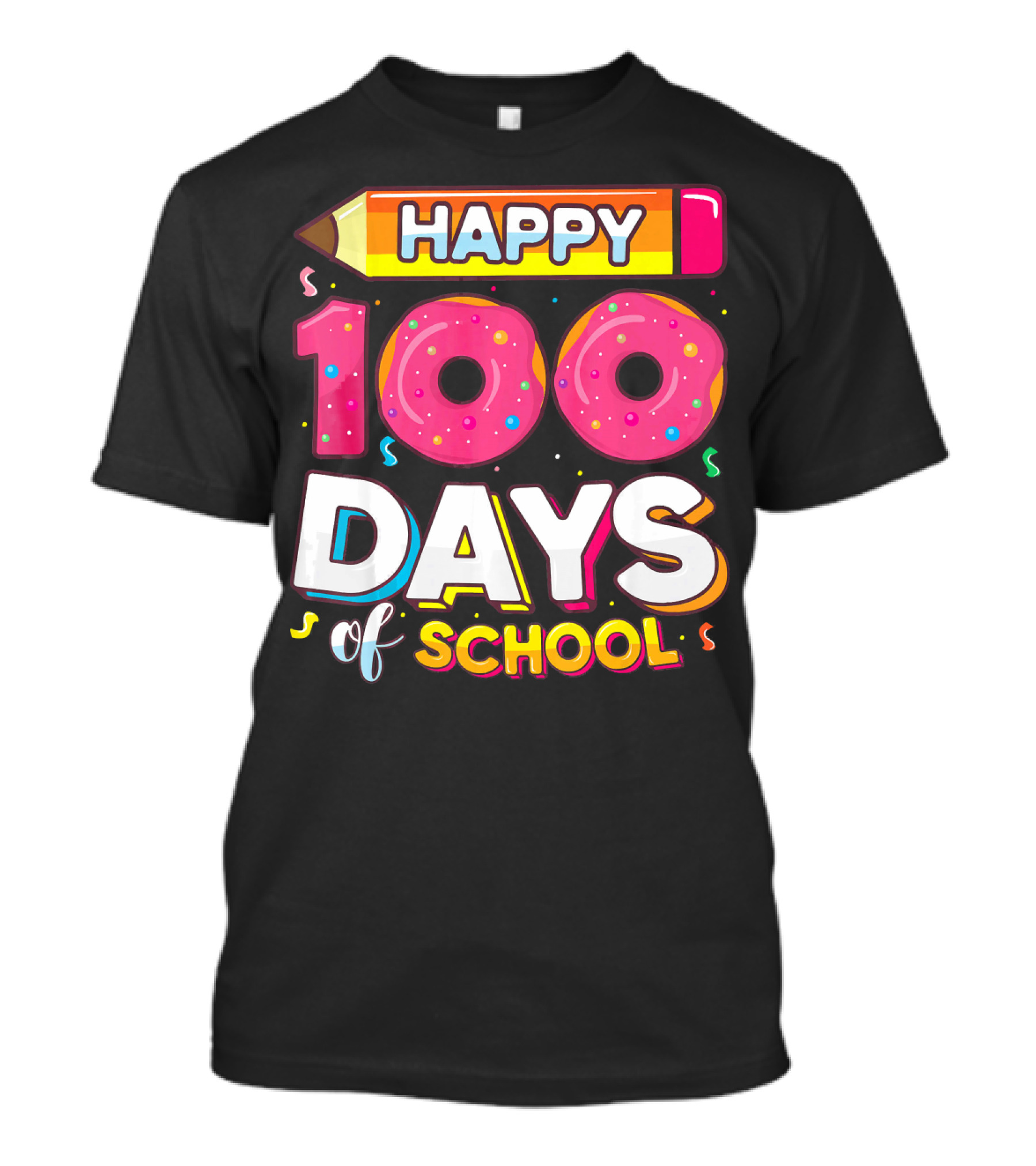 Happy 100 Days Of School Funny Donut T-Shirt