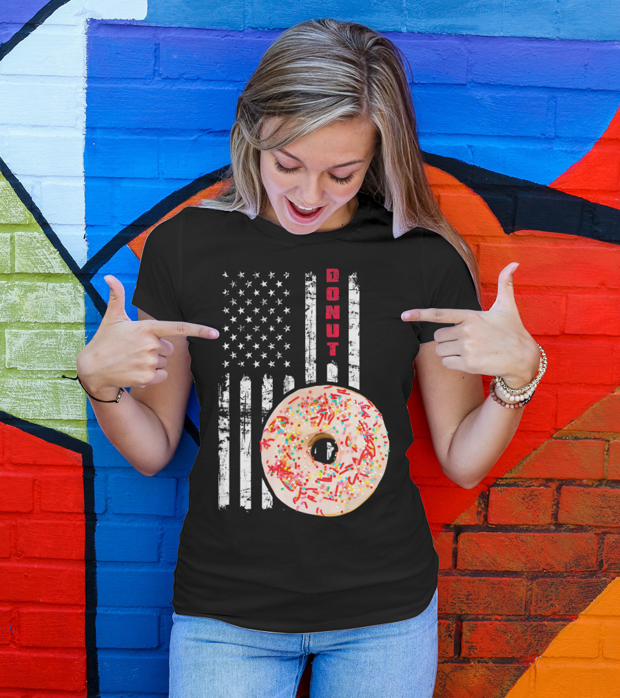 American Flag Donut USA Bakery Goods Donut T-Shirt