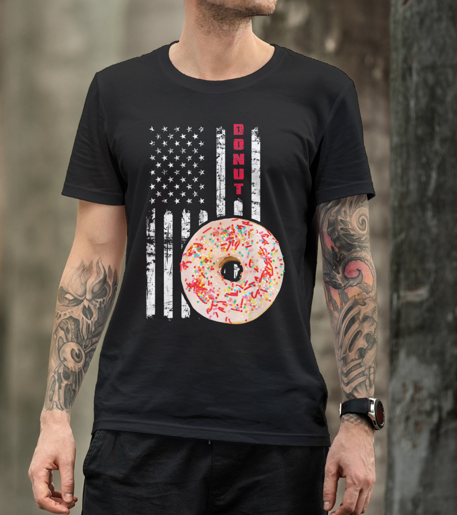 American Flag Donut USA Bakery Goods Donut T-Shirt
