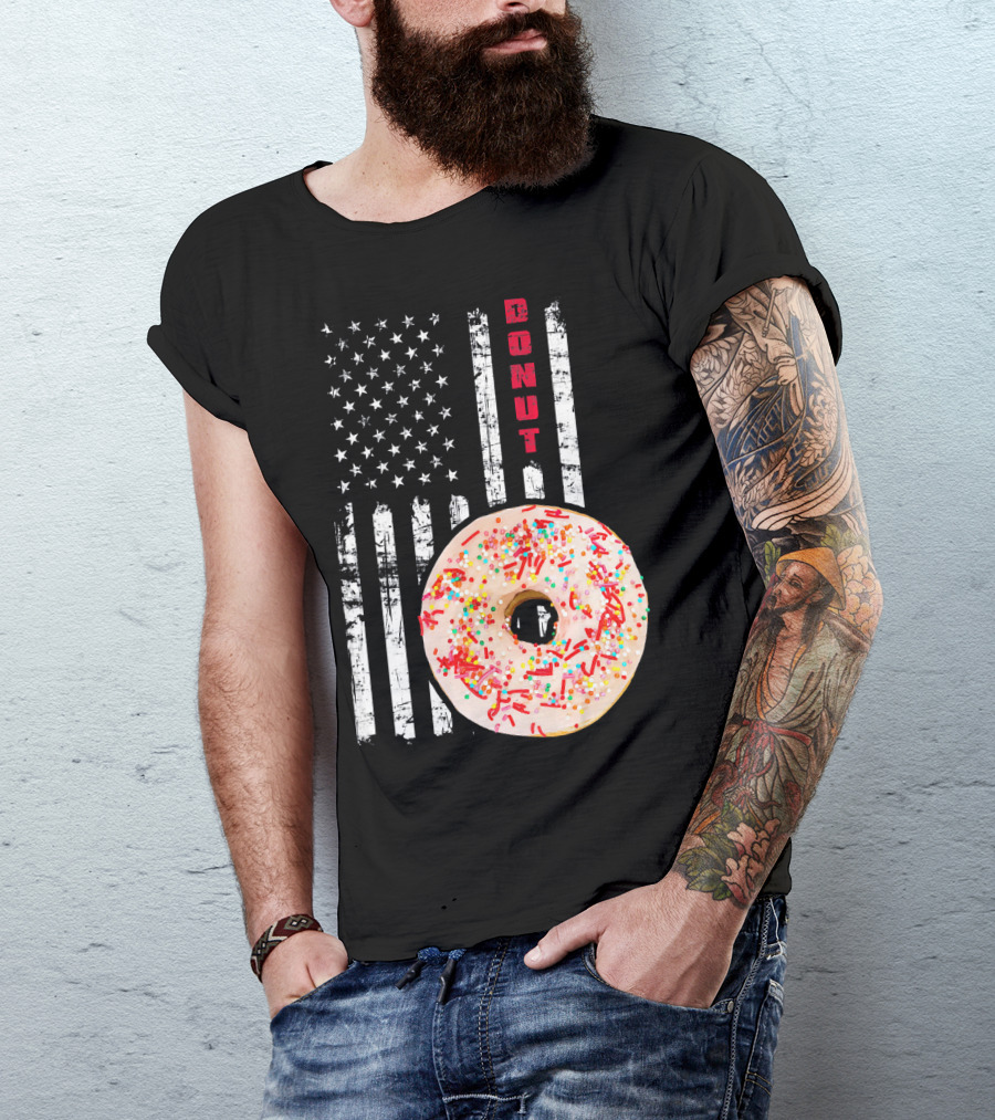 American Flag Donut USA Bakery Goods Donut T-Shirt