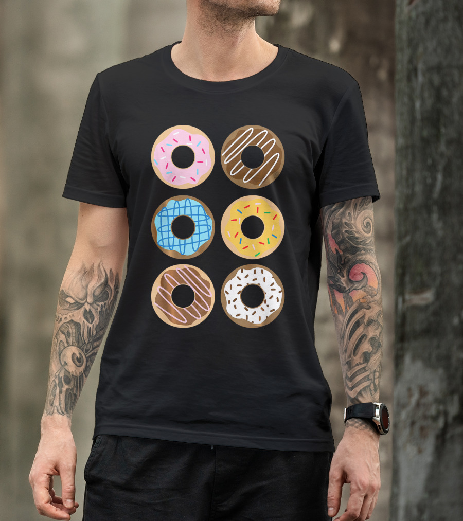 Cute Donut 6 Fun Sprinkled Doughnuts Delight T-Shirt