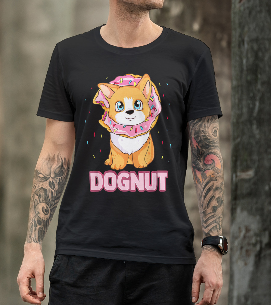 Dognut Cute Funny Dog Donut Pun Adorab With Sprinkles T-Shirt