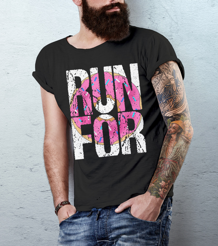 Funny Marathon Run For Donut Running Workout T-Shirt