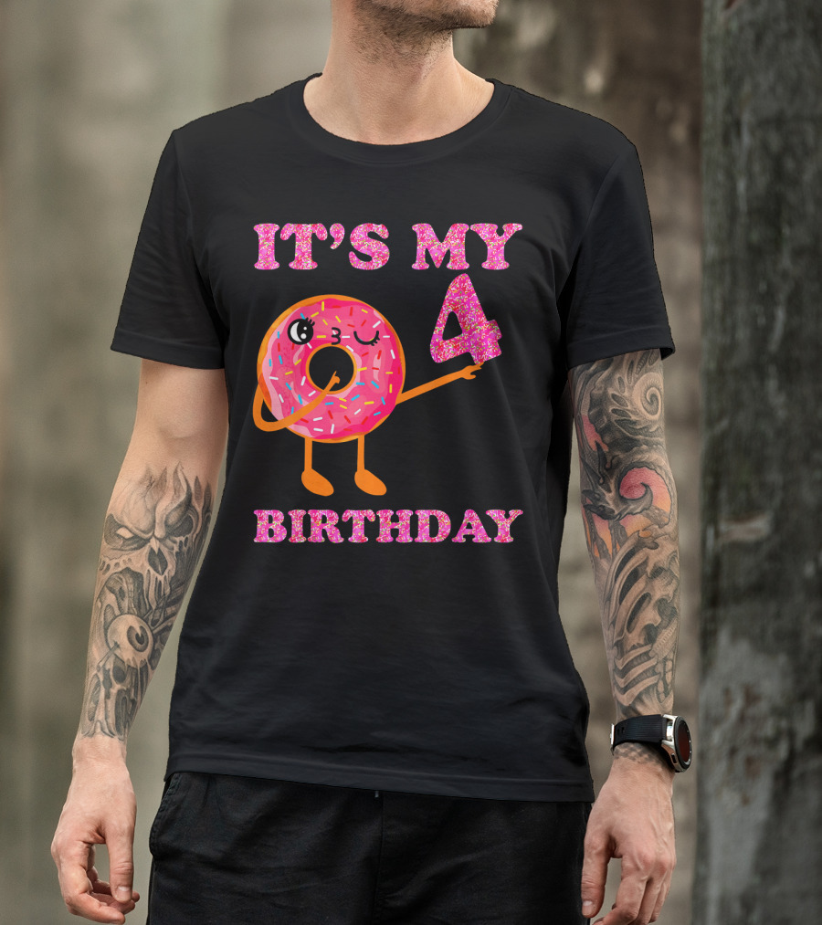 It's My 4 Birthday Fun Kids Sweet Donut T-Shirt