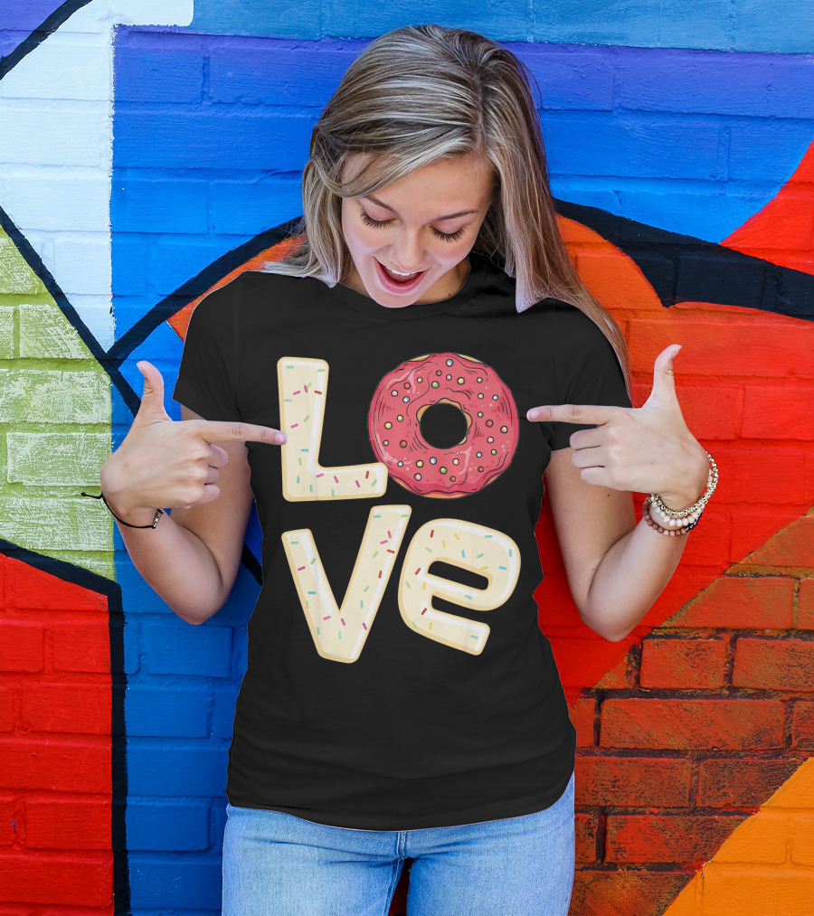 Funny I Love Bagel Donuts Sprinkled Love T-Shirt