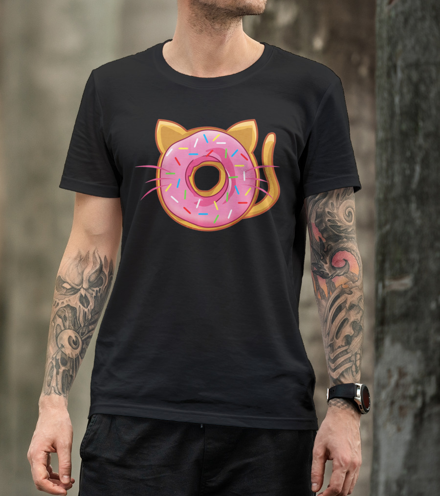 Funny Cat Donut Birthday Sprinkles T-Shirt