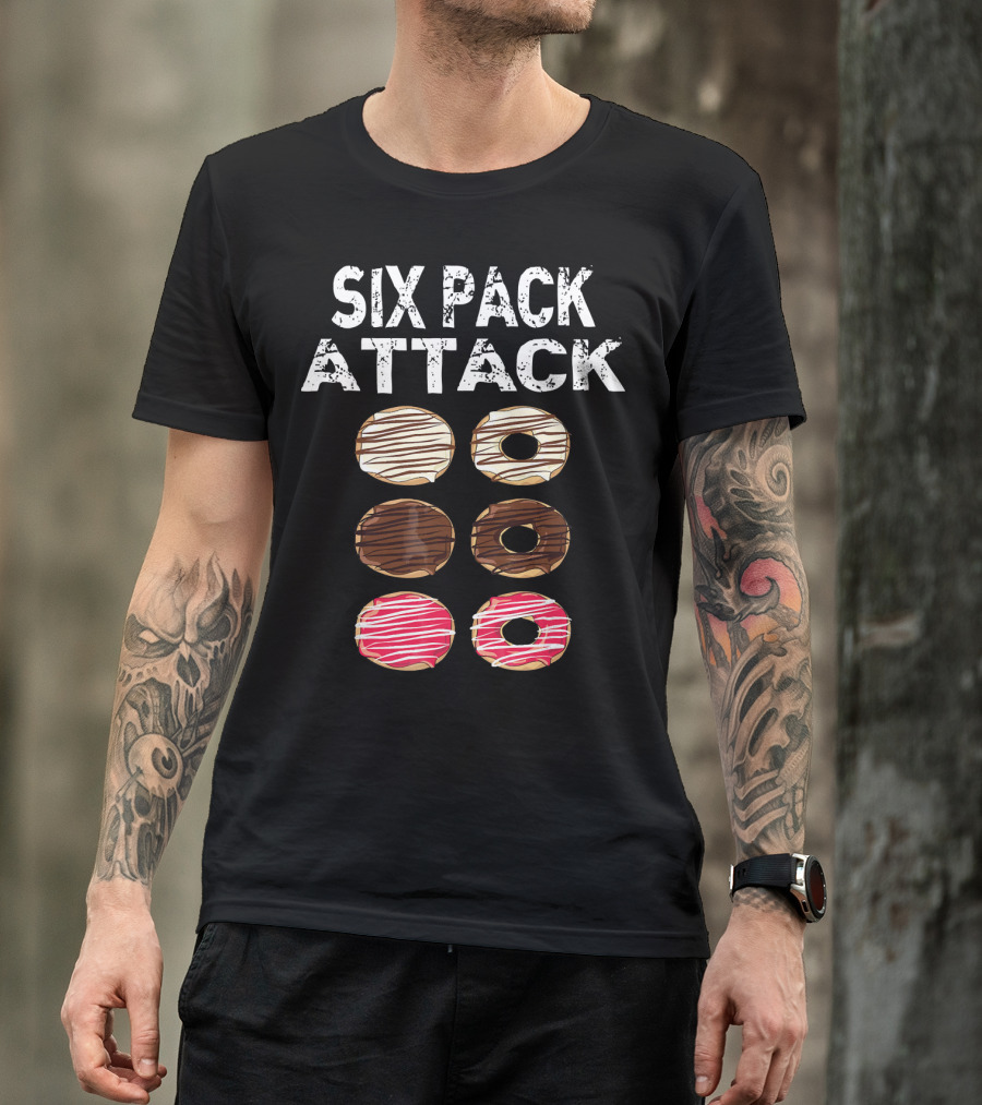 Six Pack Attack Donut Lover Funny Donut Eater T-Shirt