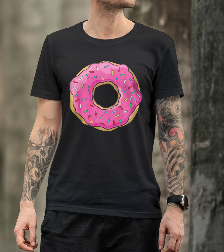 Big Pink Sprinkled Donut Iconic Sweet Treat T-Shirt