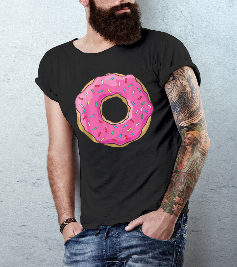 Big Pink Sprinkled Donut Iconic Sweet Treat T-Shirt