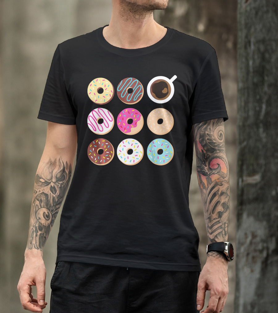 Wake Up To Donuts And Coffee With Sprinkles And Icing T-Shirt