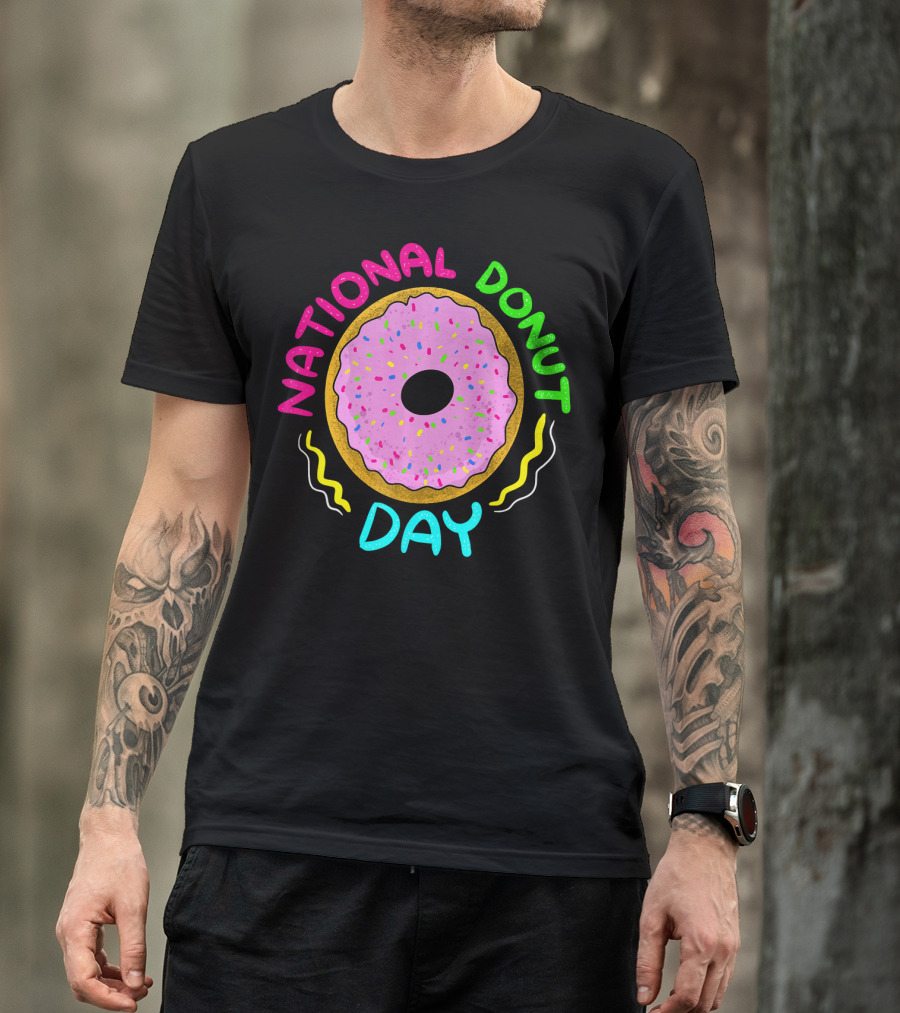 National Donut Day Cool Sweet Tooth Party Celebration With Sprinkles T-Shirt