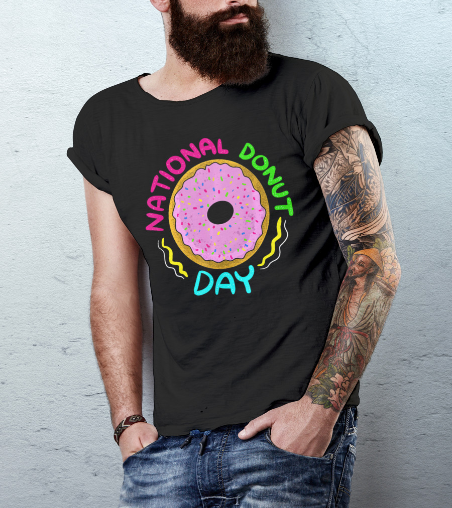 National Donut Day Cool Sweet Tooth Party Celebration With Sprinkles T-Shirt
