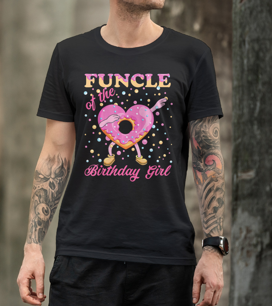 FUNCLE Of The Birthday Girl Donut Dabbin Vibrant T-Shirt