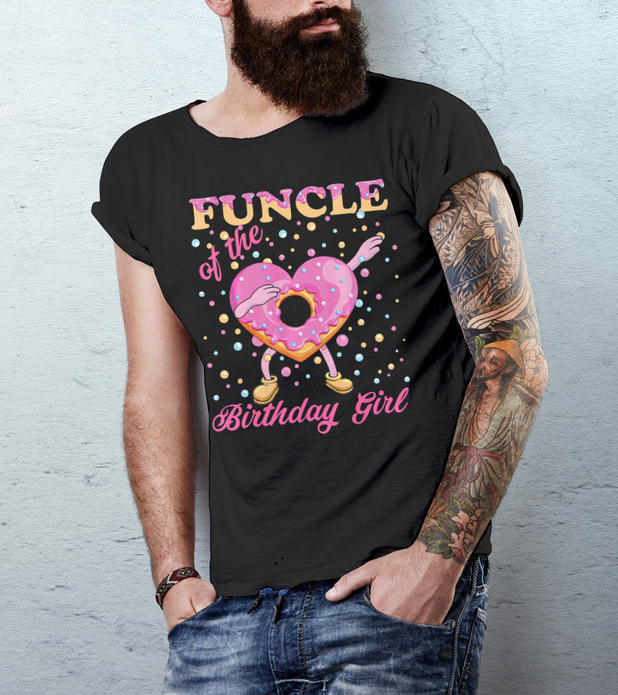 FUNCLE Of The Birthday Girl Donut Dabbin Vibrant T-Shirt