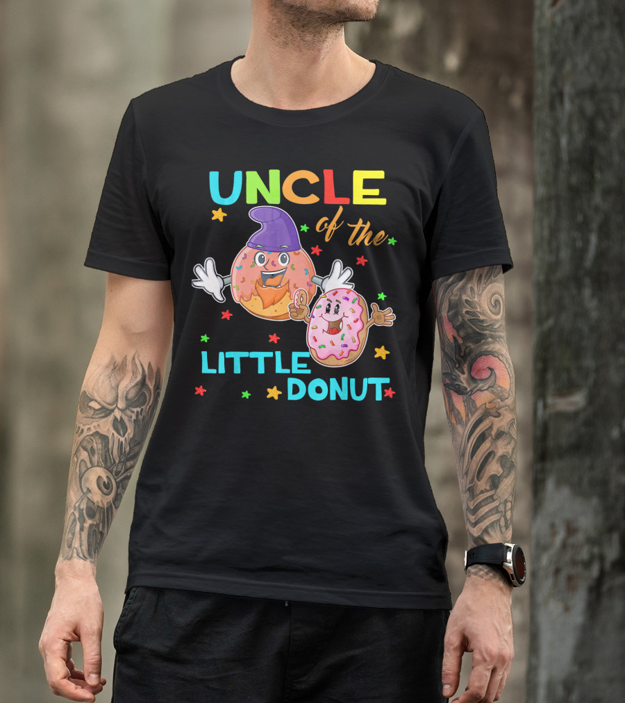 UNCLE Of The Little Donut Colorful Cartoon Birthday T-Shirt