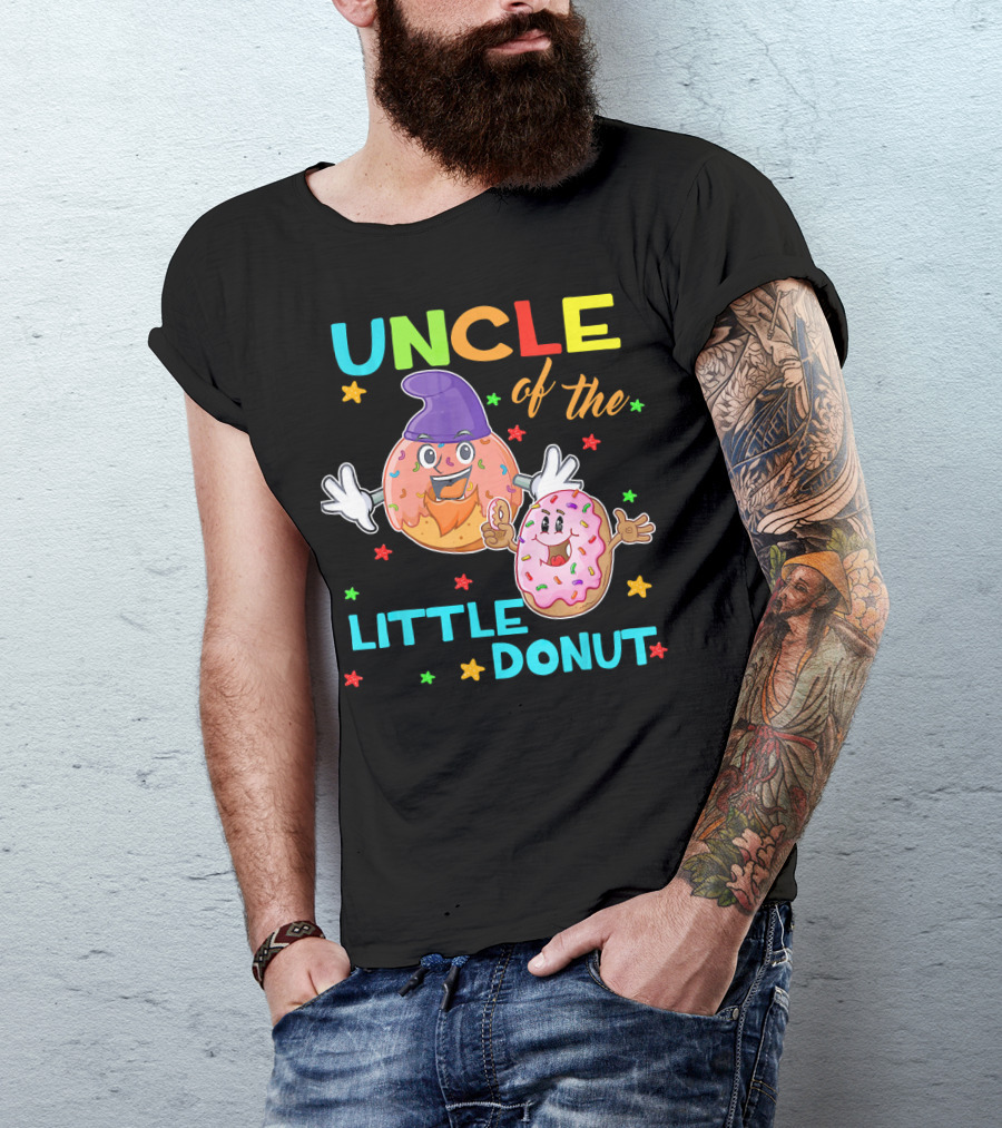 UNCLE Of The Little Donut Colorful Cartoon Birthday T-Shirt