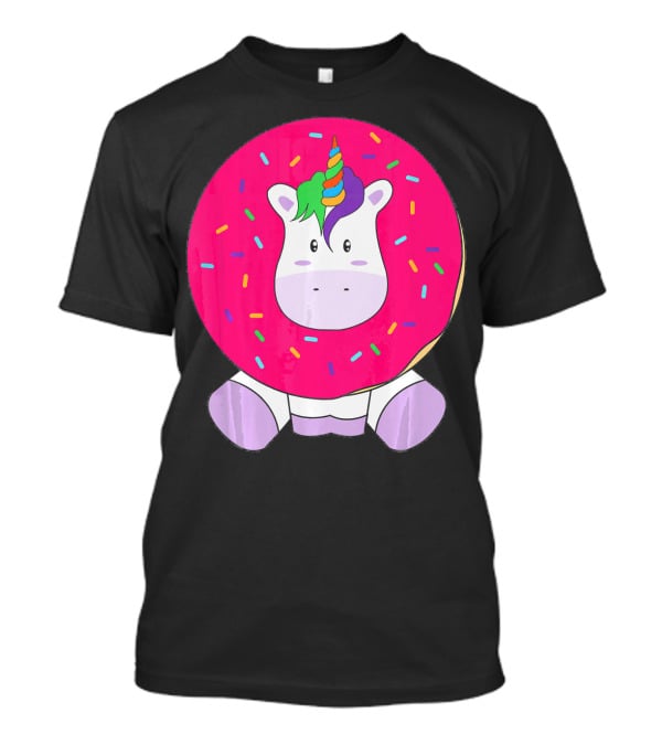 Kawaii Unicorn Donut With Sprinkles Cute Girly T-Shirt