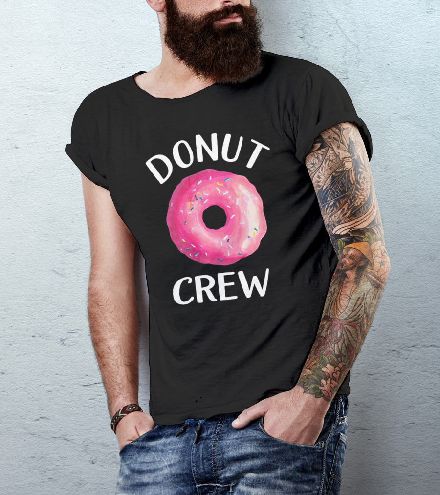 Donut Crew Pink Sprinkled Doughnut T-Shirt