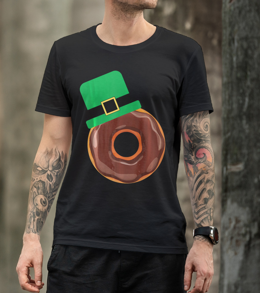 Chocolate Donut With Green Hat T-Shirt