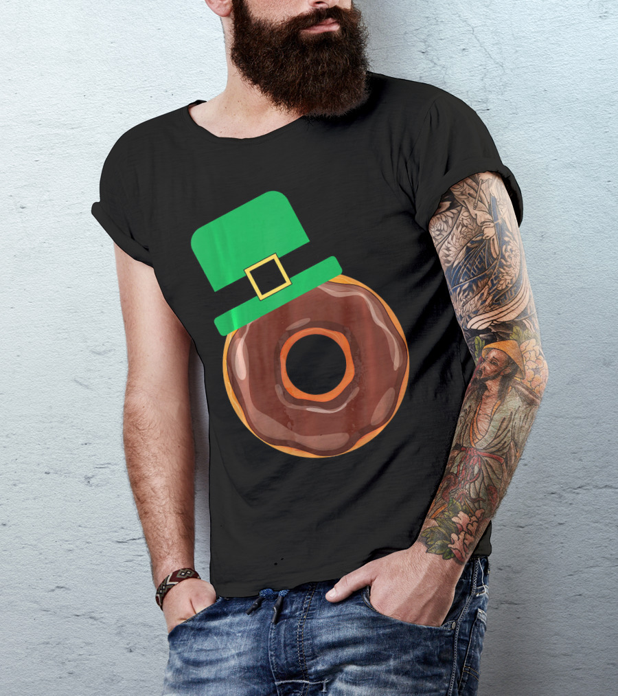 Chocolate Donut With Green Hat T-Shirt