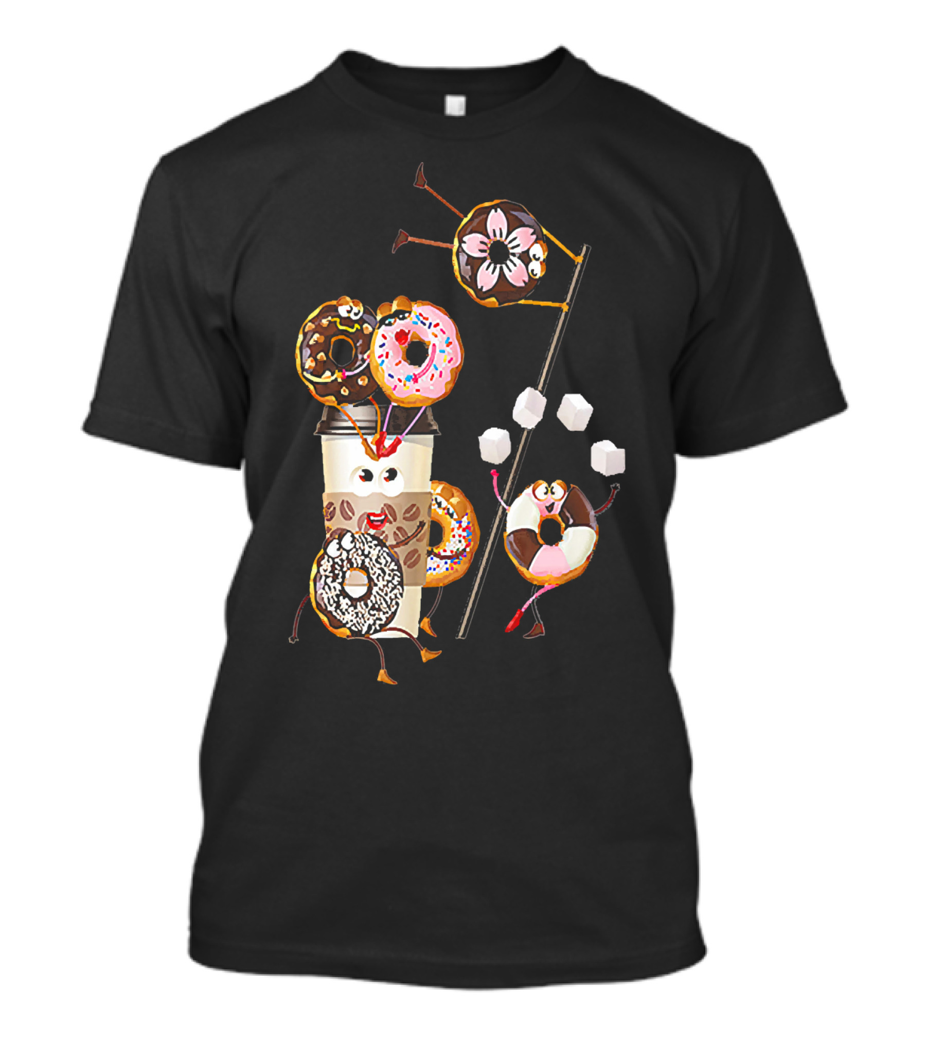 Donut Glazed And Confused Funny Donut Coffee Party With Juggling Donuts T-Shirt