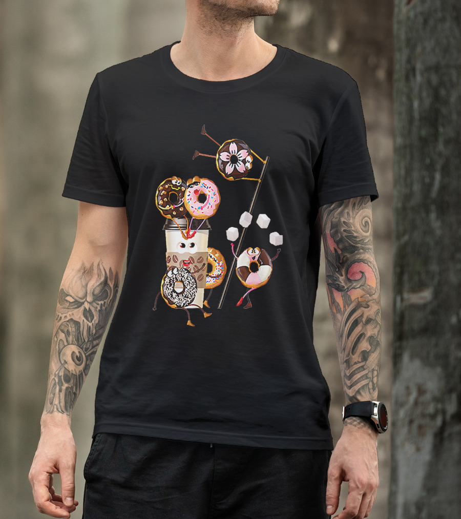 Donut Glazed And Confused Funny Donut Coffee Party With Juggling Donuts T-Shirt