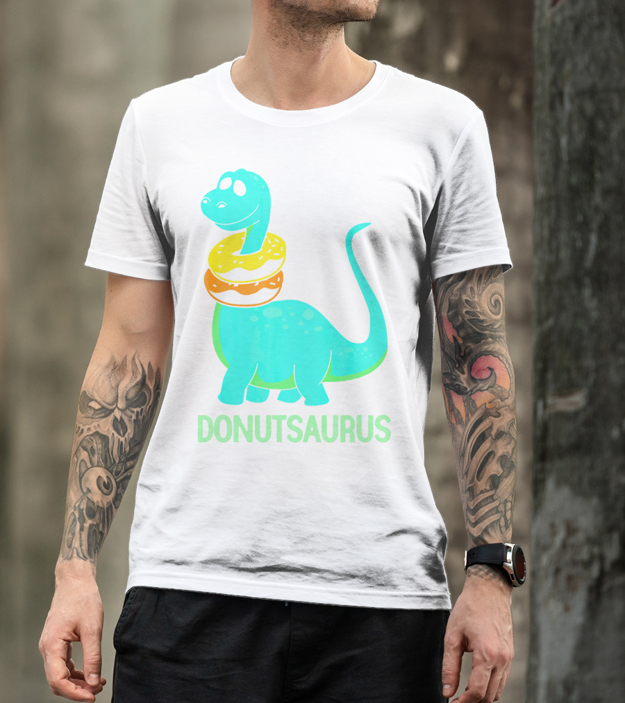 Brachiosaurus Donut Donutsaurus Cute Dinosaur With Treats T-Shirt