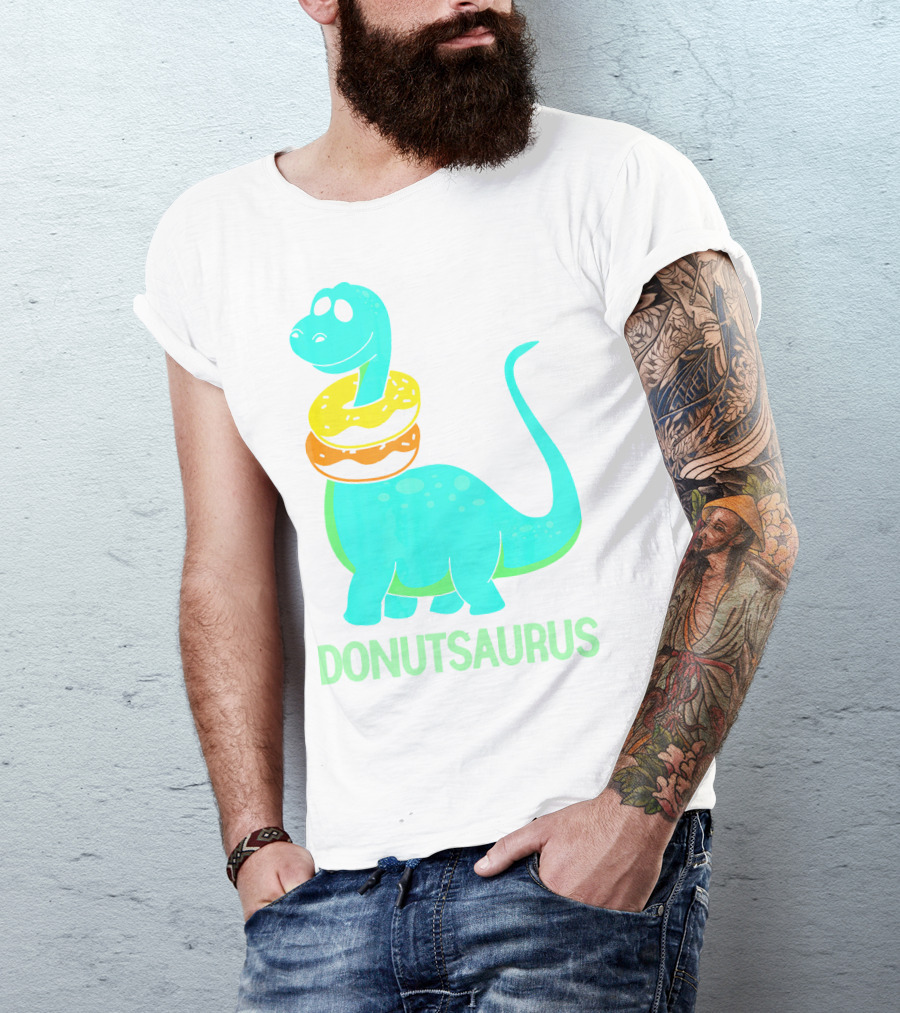 Brachiosaurus Donut Donutsaurus Cute Dinosaur With Treats T-Shirt
