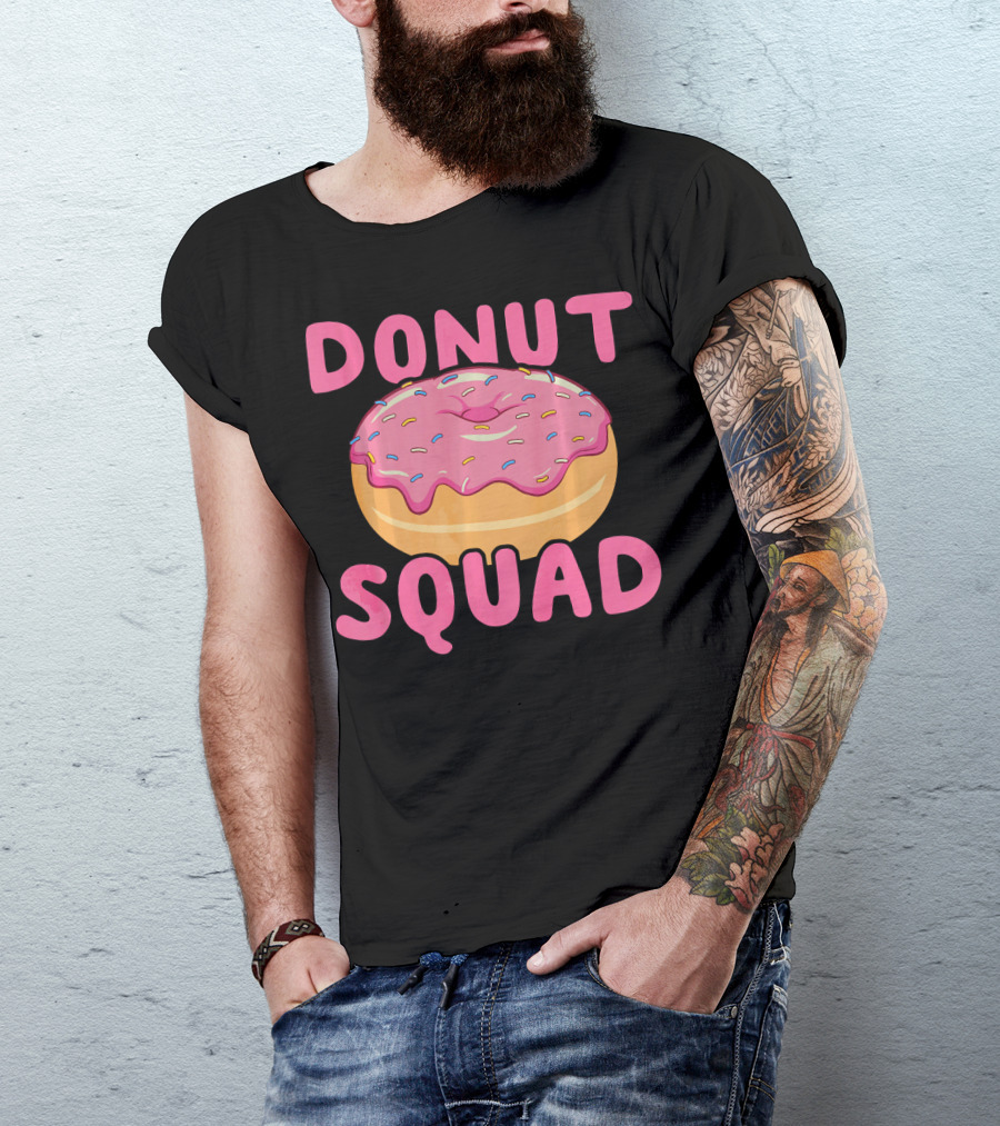 Donut Squad Pink Frosted Sprinkles Treat Enthusiasts T-Shirt