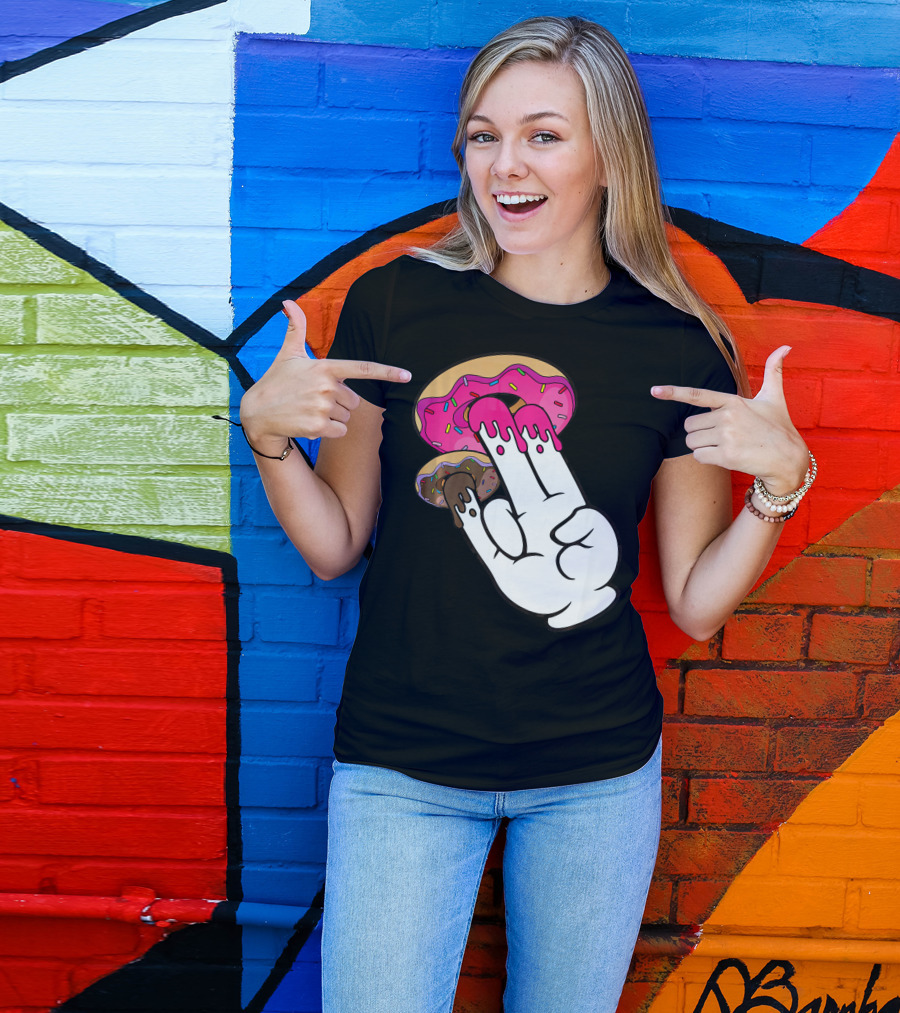 Funny Donuts With The Shocker Hand Gesture And Sprinkled Frosting T-Shirt