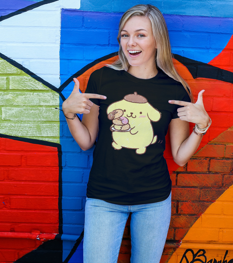 Pompompurin Enjoying Sweet Donuts T-Shirt