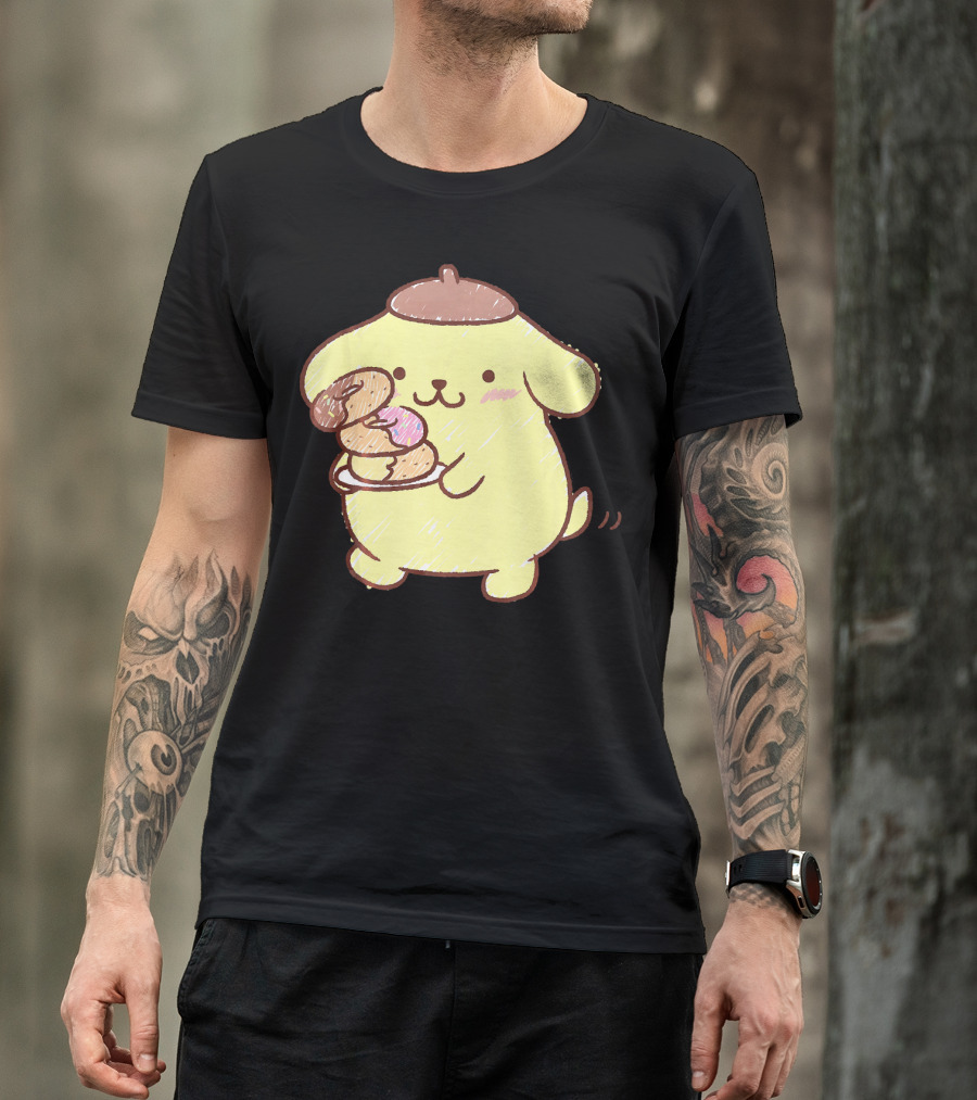 Pompompurin Enjoying Sweet Donuts T-Shirt