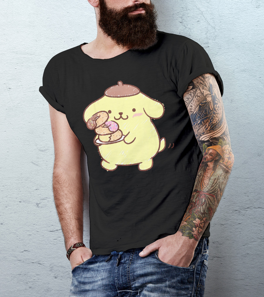 Pompompurin Enjoying Sweet Donuts T-Shirt