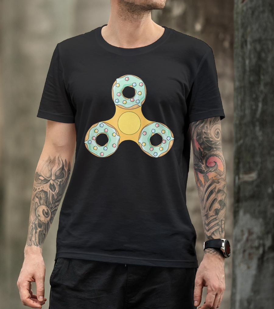 Fidget Spinner Donut Design With Sprinkles T-Shirt