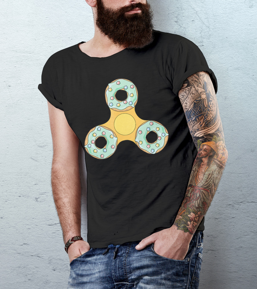 Fidget Spinner Donut Design With Sprinkles T-Shirt