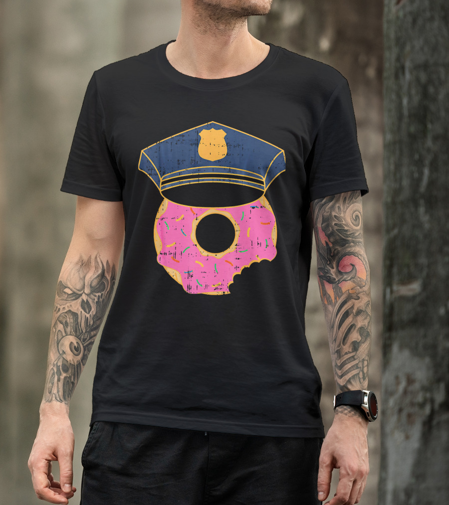 Donut Sprinkles Police Hat Cop Awesome Iconic T-Shirt